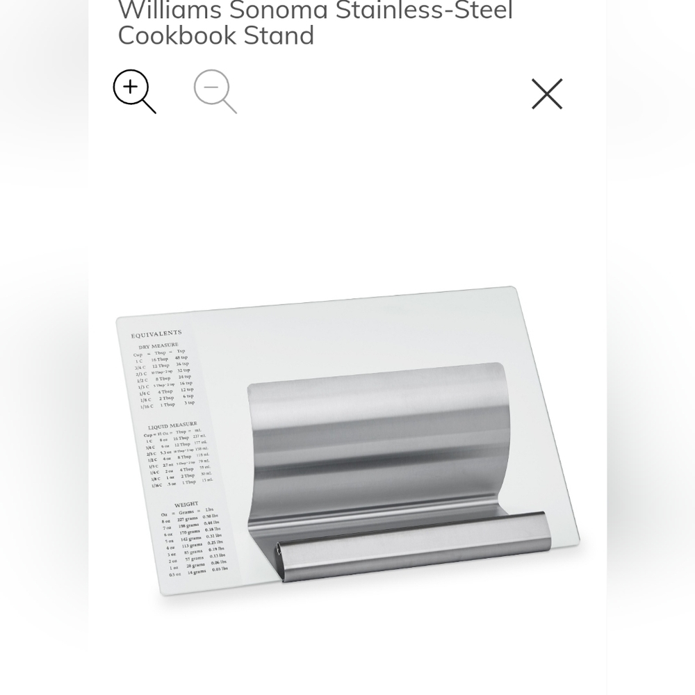 Williams Sonoma Stainless-Steel Cookbook holder
